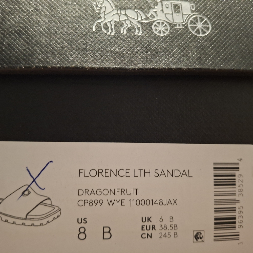 Coach Dragonfruit Florence Leather Sandals